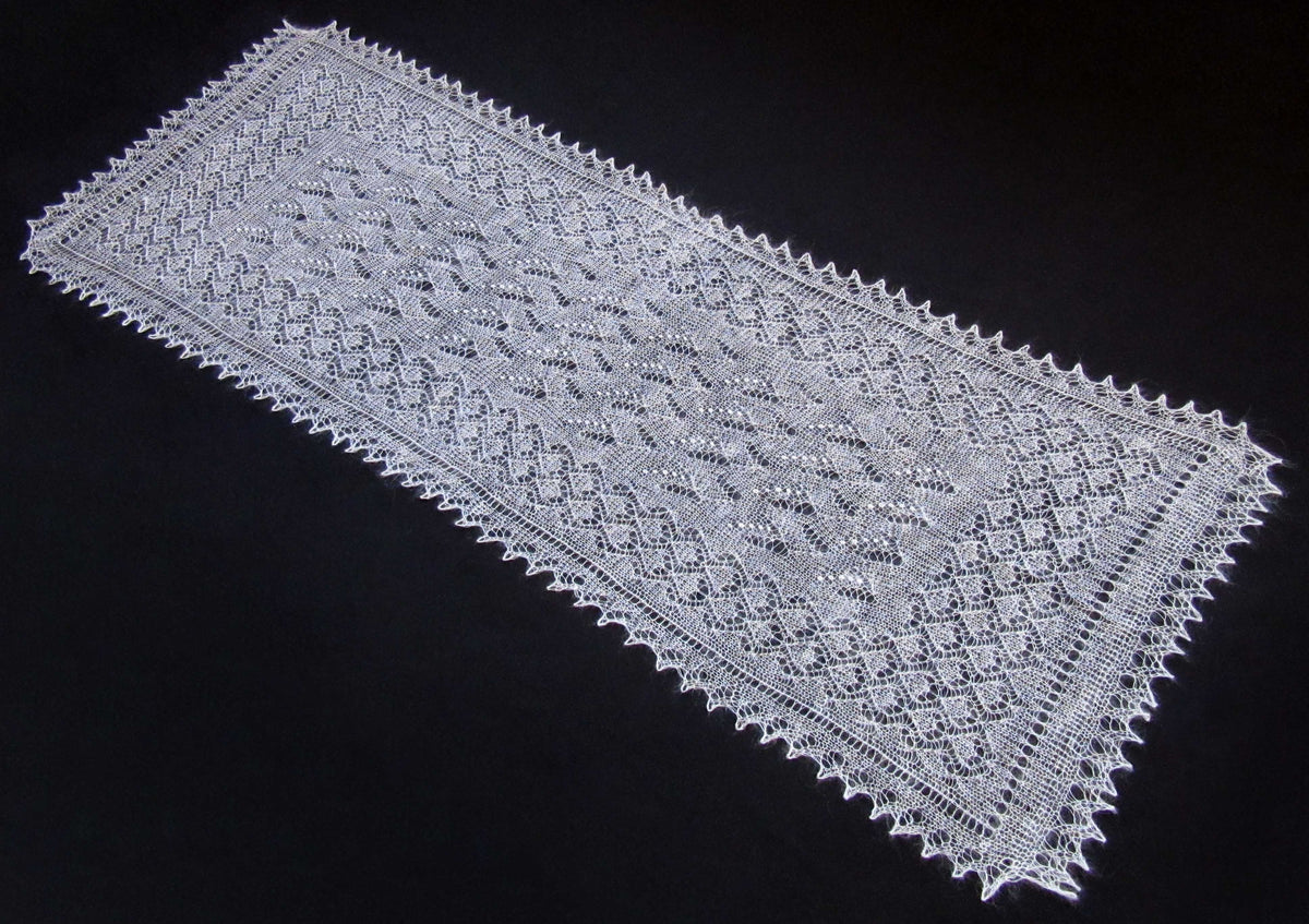 Gestrickter Ziegenflaum Schal Orenburger Schal Shawl Scarf mit Stikerei Handmade