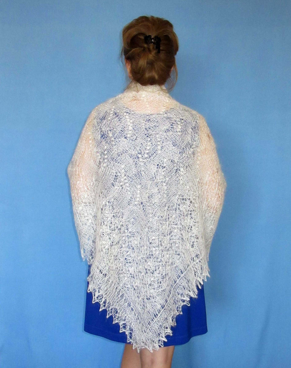 Gestrickter Ziegenflaum Schal Orenburger Schal Shawl Scarf Strick Stola Handmade
