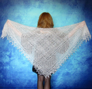 Gestrickter Ziegenflaum Schal Orenburger Schal Shawl Scarf Strick Stola Handmade