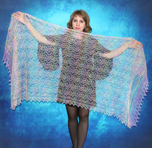 Gestrickter Ziegenflaum Schal Orenburger Schal Shawl Scarf Strick Stola Handmade