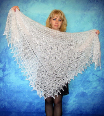 Gestrickter Ziegenflaum Schal Orenburger Schal Shawl Scarf Strick Stola Handmade