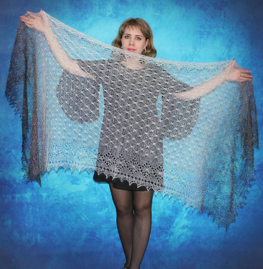 Gestrickter Ziegenflaum Schal Orenburger Schal Shawl Scarf Strick Stola Handmade