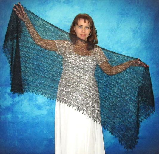 Gestrickter Ziegenflaum Schal Orenburger Schal Shawl Scarf Strick Stola Handmade