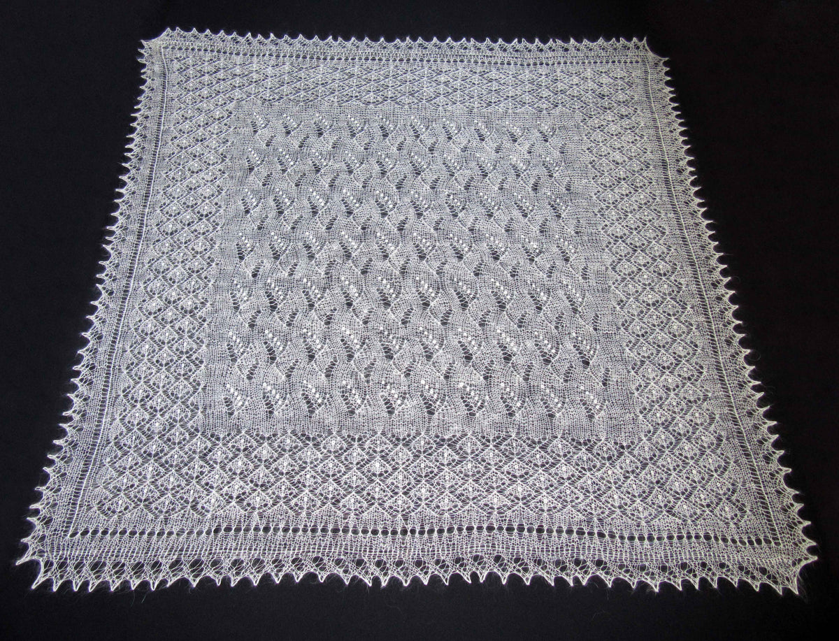 Orenburger Schal Gestrickter Ziegenflaum Schal Shawl Scarf Strick Stola Handmade