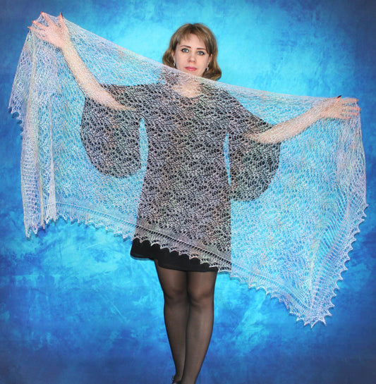 Gestrickter Ziegenflaum Schal Orenburger Schal Shawl Scarf Strick Stola Handmade
