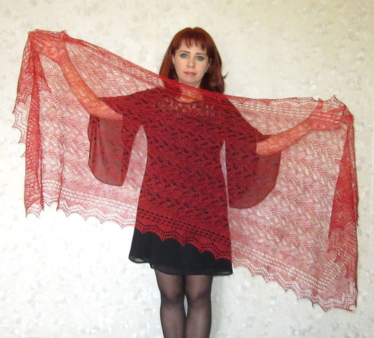 Gestrickter Ziegenflaum Schal Orenburger Schal Shawl Scarf Strick Stola Handmade