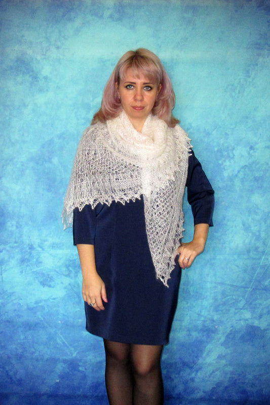 Gestrickter Ziegenflaum Schal Orenburger Schal Shawl Scarf Strick Stola Handmade