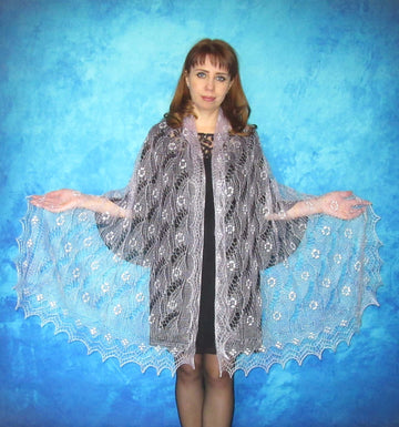 Gestrickter Ziegenflaum Schal Orenburger Schal Shawl Scarf Strick Stola Handmade