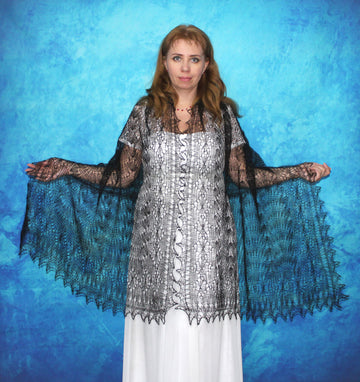 Orenburger Schal Gestrickter Ziegenflaum Schal Shawl Scarf Strick Stola Handmade - Braun