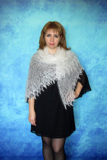 Gestrickter Ziegenflaum Schal Orenburger Schal Shawl Scarf Strick Stola Handmade