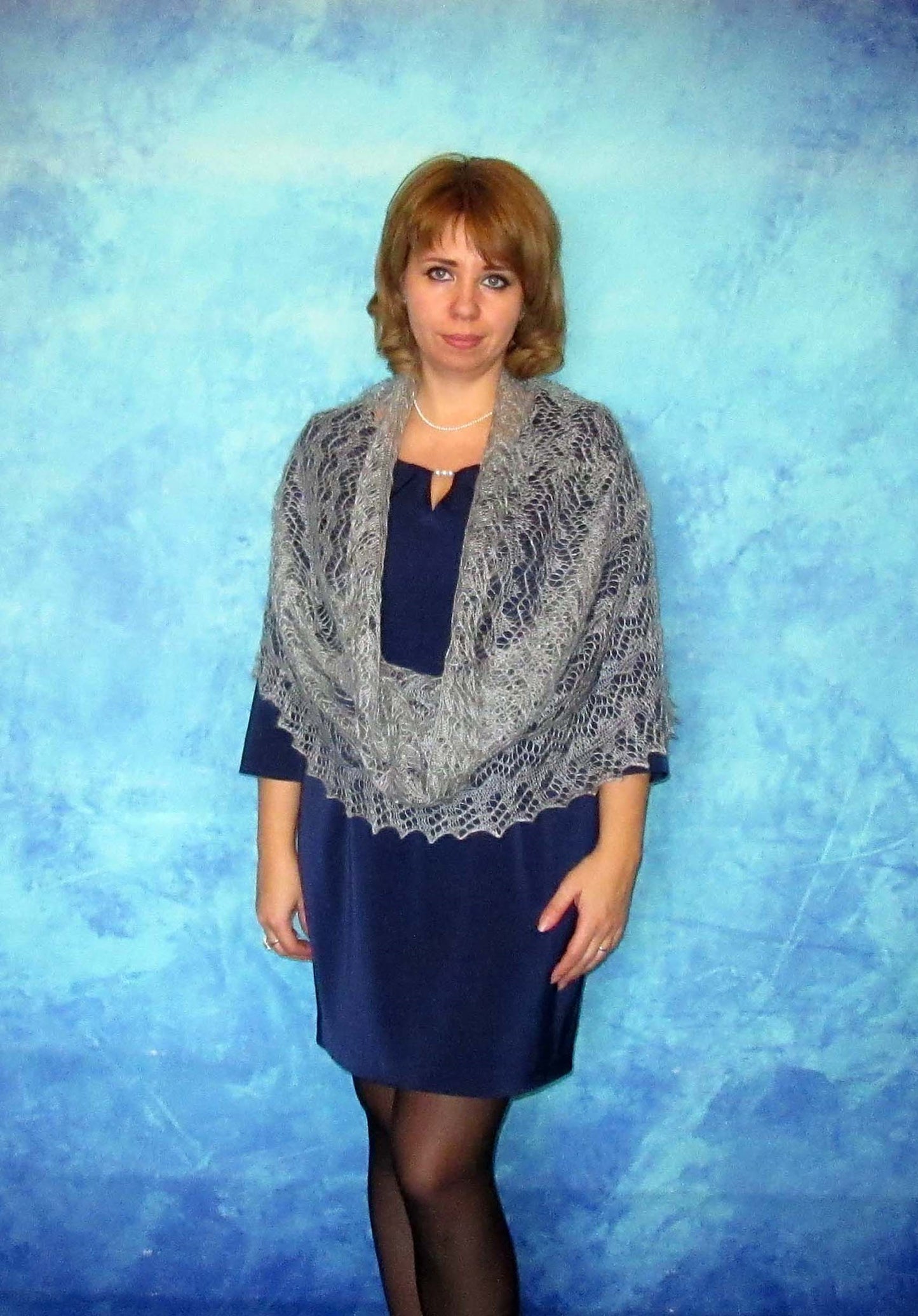 Gestrickter Ziegenflaum Schal Orenburger Schal Shawl Scarf Strick Stola Handmade