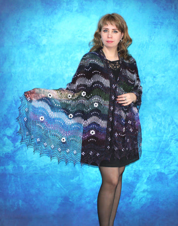 Gestrickter Ziegenflaum Schal Orenburger Schal Shawl Scarf Strick Stola Handmade