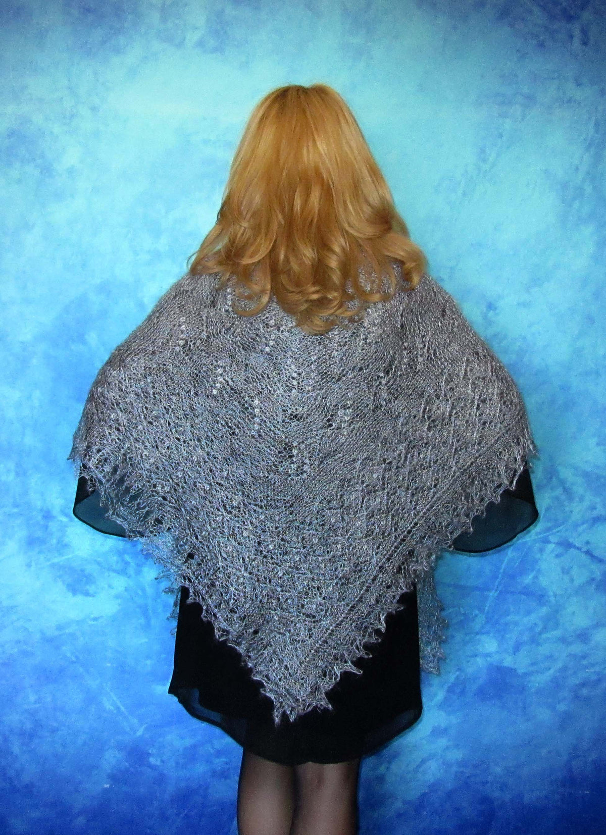 Gestrickter Ziegenflaum Schal Orenburger Schal Shawl Scarf Strick Stola Handmade