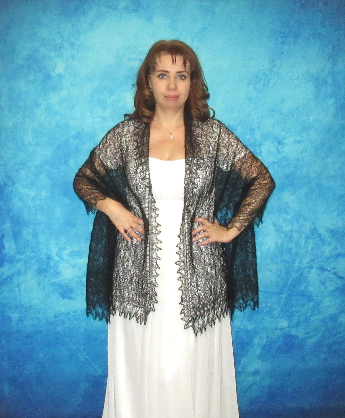 Gestrickter Ziegenflaum Schal Orenburger Schal Shawl Scarf Strick Stola Handmade