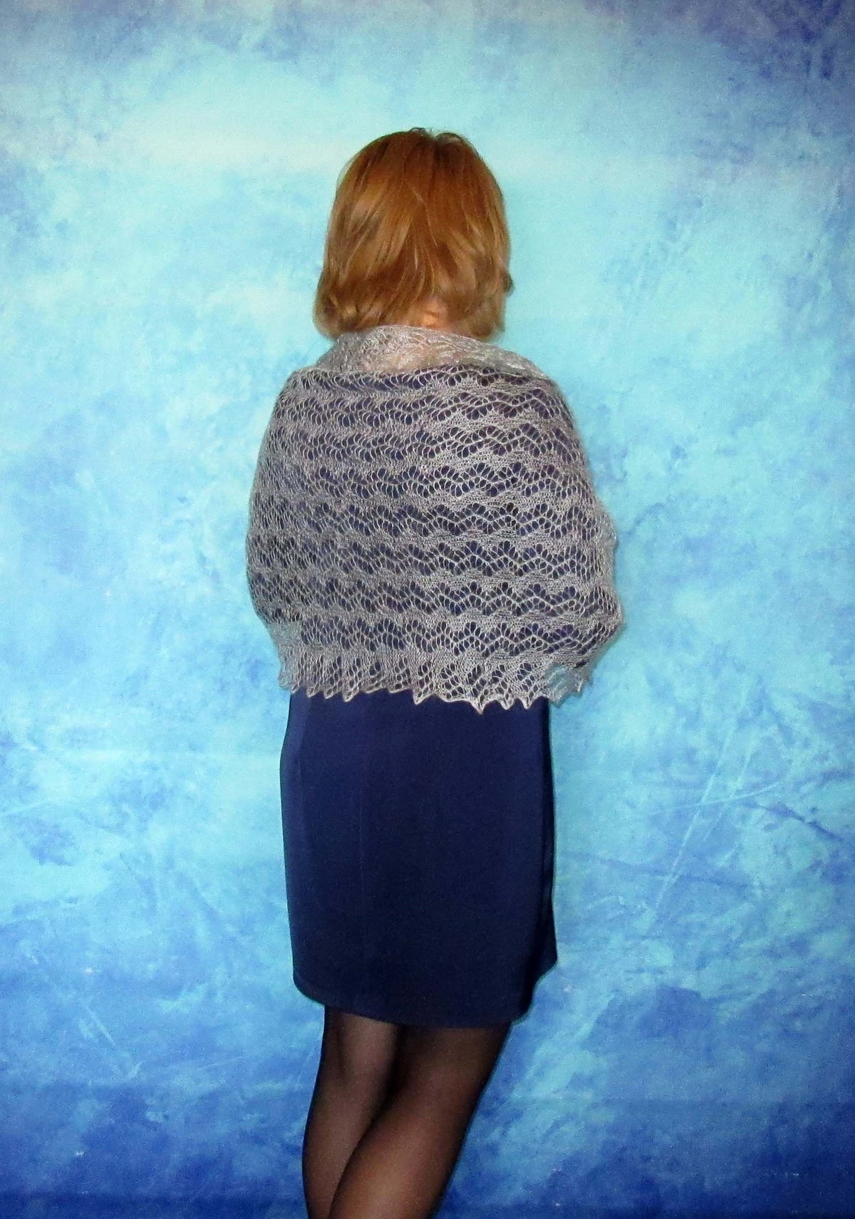 Gestrickter Ziegenflaum Schal Orenburger Schal Shawl Scarf Strick Stola Handmade