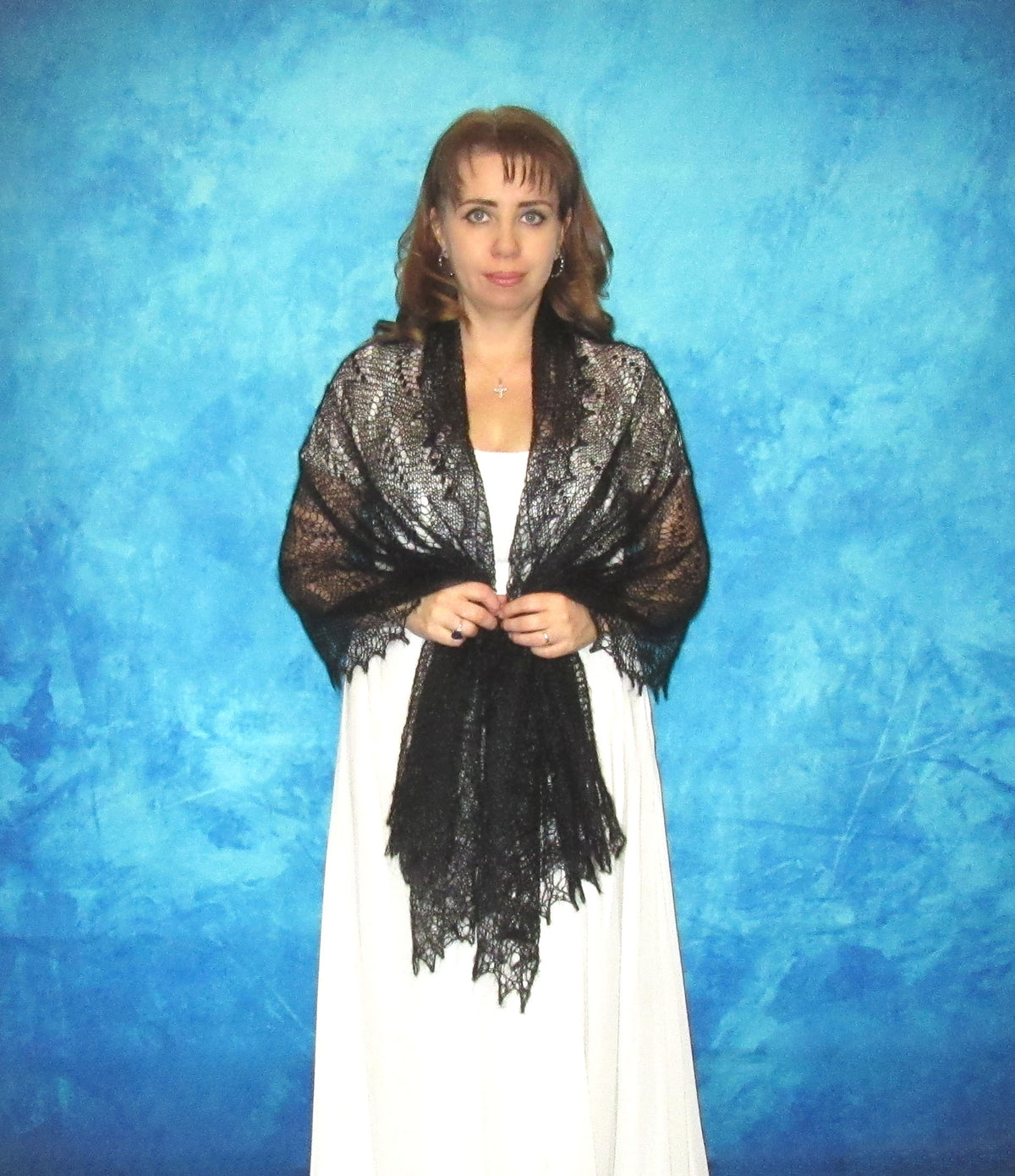 Gestrickter Ziegenflaum Schal Orenburger Schal Shawl Scarf Strick Stola Handmade