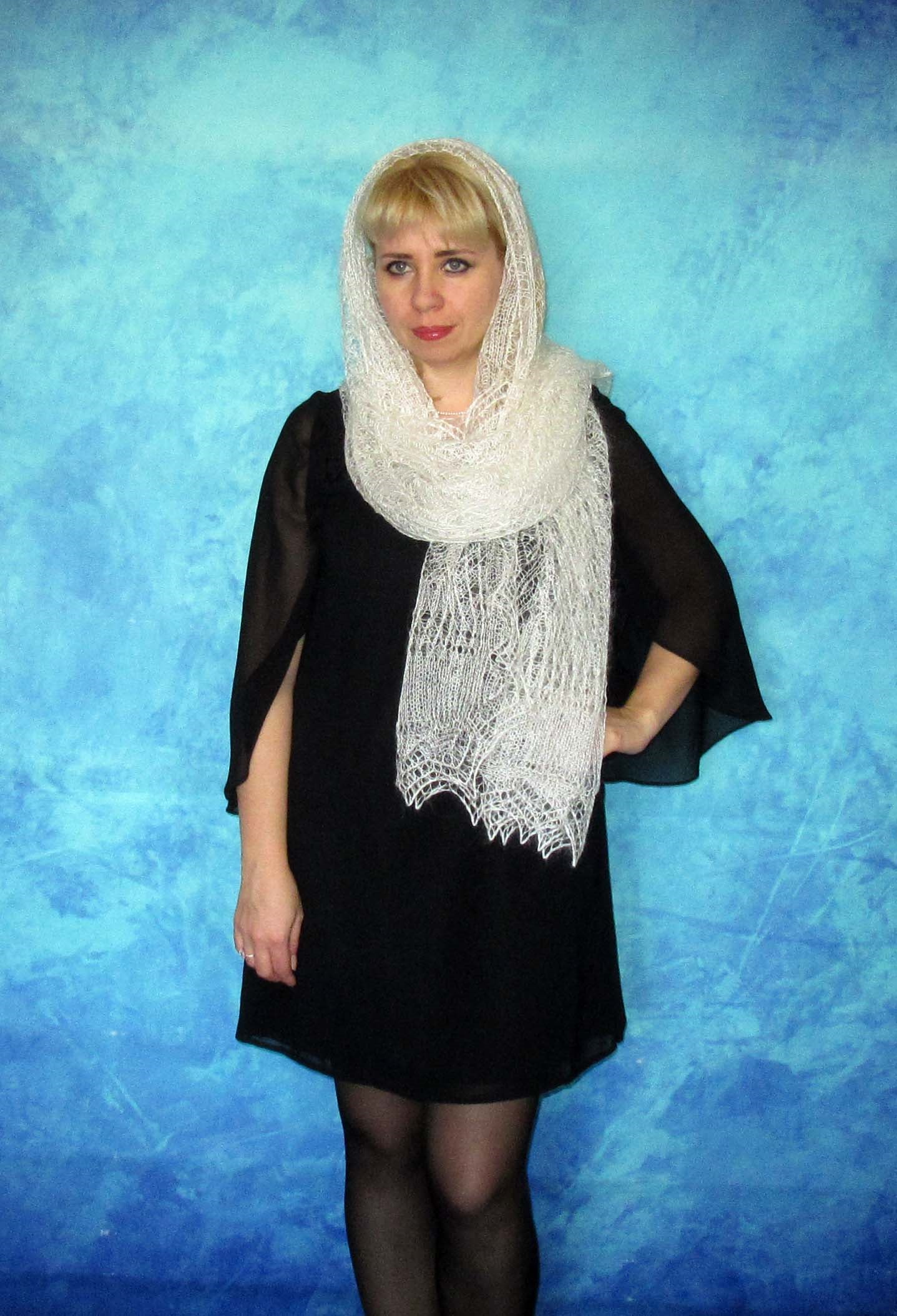 Gestrickter Ziegenflaum Schal Orenburger Schal Shawl Scarf Strick Stola Handmade