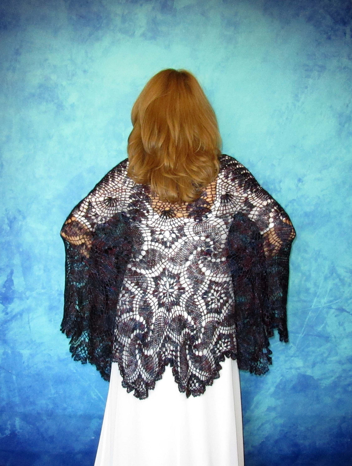 Orenburger Schal Gestrickter Ziegenflaum Schal Umhängetuch Pelerina Shawl Scharf