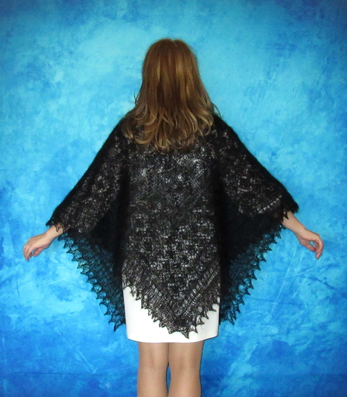 Gestrickter Ziegenflaum Schal Orenburger Schal Shawl Scarf Strick Stola Handmade