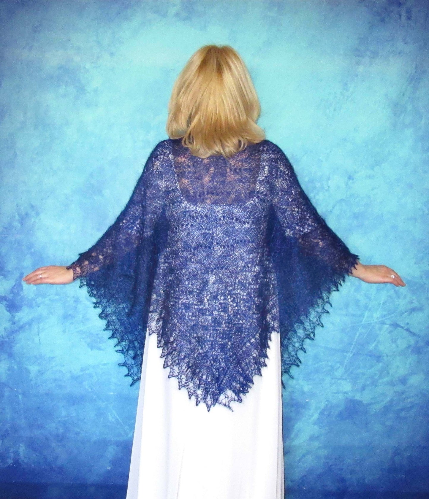 Gestrickter Ziegenflaum Schal Orenburger Schal Shawl Scarf Strick Stola Handmade