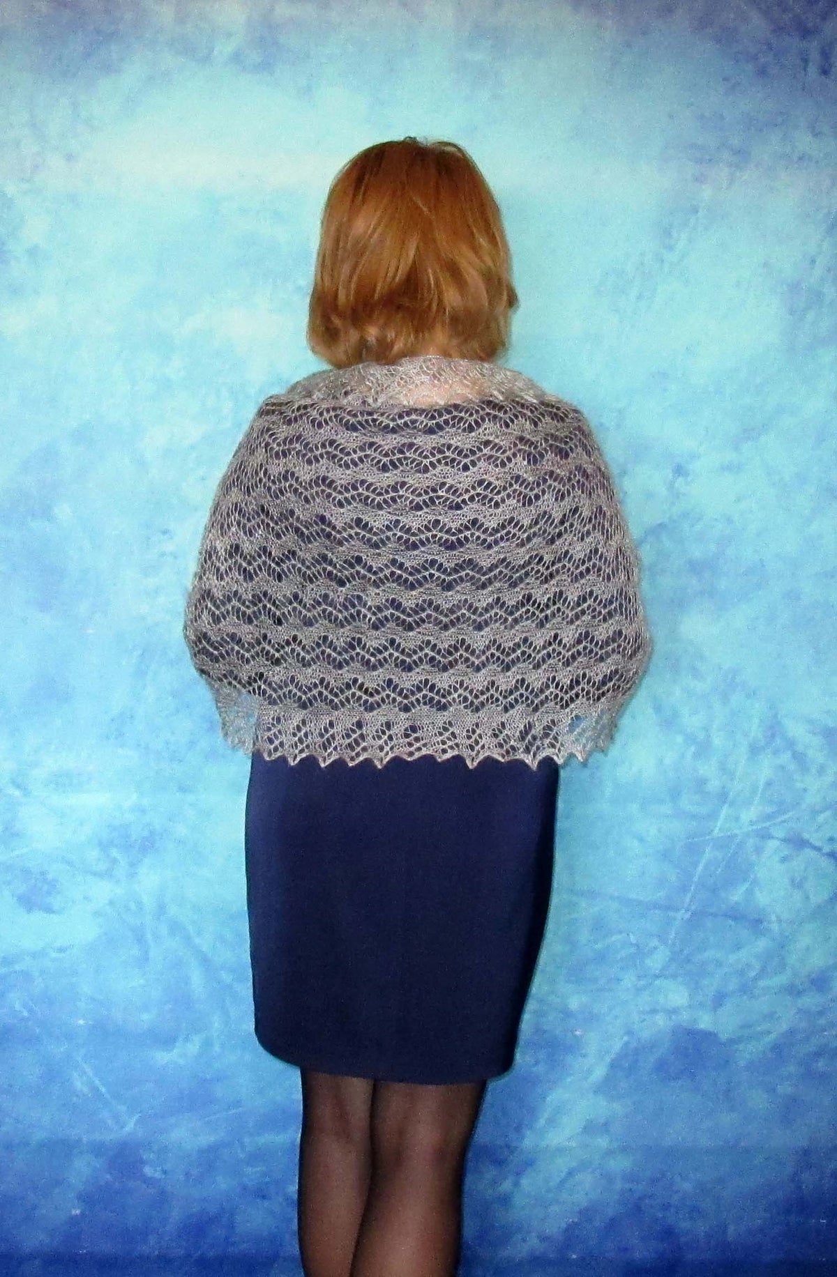 Gestrickter Ziegenflaum Schal Orenburger Schal Shawl Scarf Strick Stola Handmade