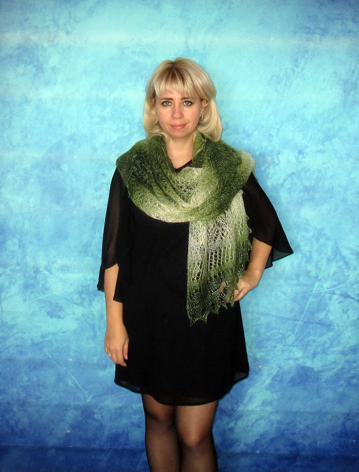 Gestrickter Ziegenflaum Schal Orenburger Schal Shawl Scarf Strick Stola Handmade