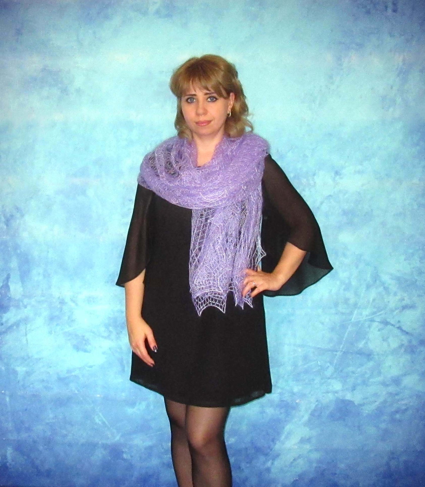 Gestrickter Ziegenflaum Schal Orenburger Schal Shawl Scarf Strick Stola Handmade