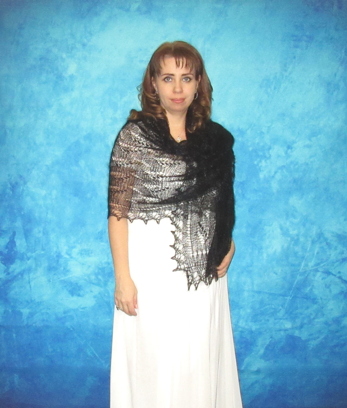 Gestrickter Ziegenflaum Schal Orenburger Schal Shawl Scarf Strick Stola Handmade