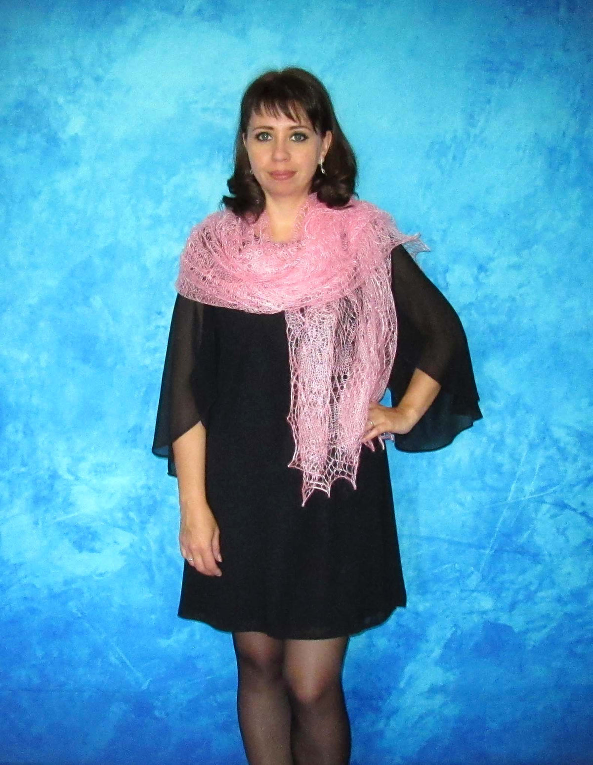 Gestrickter Ziegenflaum Schal Orenburger Schal Shawl Scarf Strick Stola Handmade