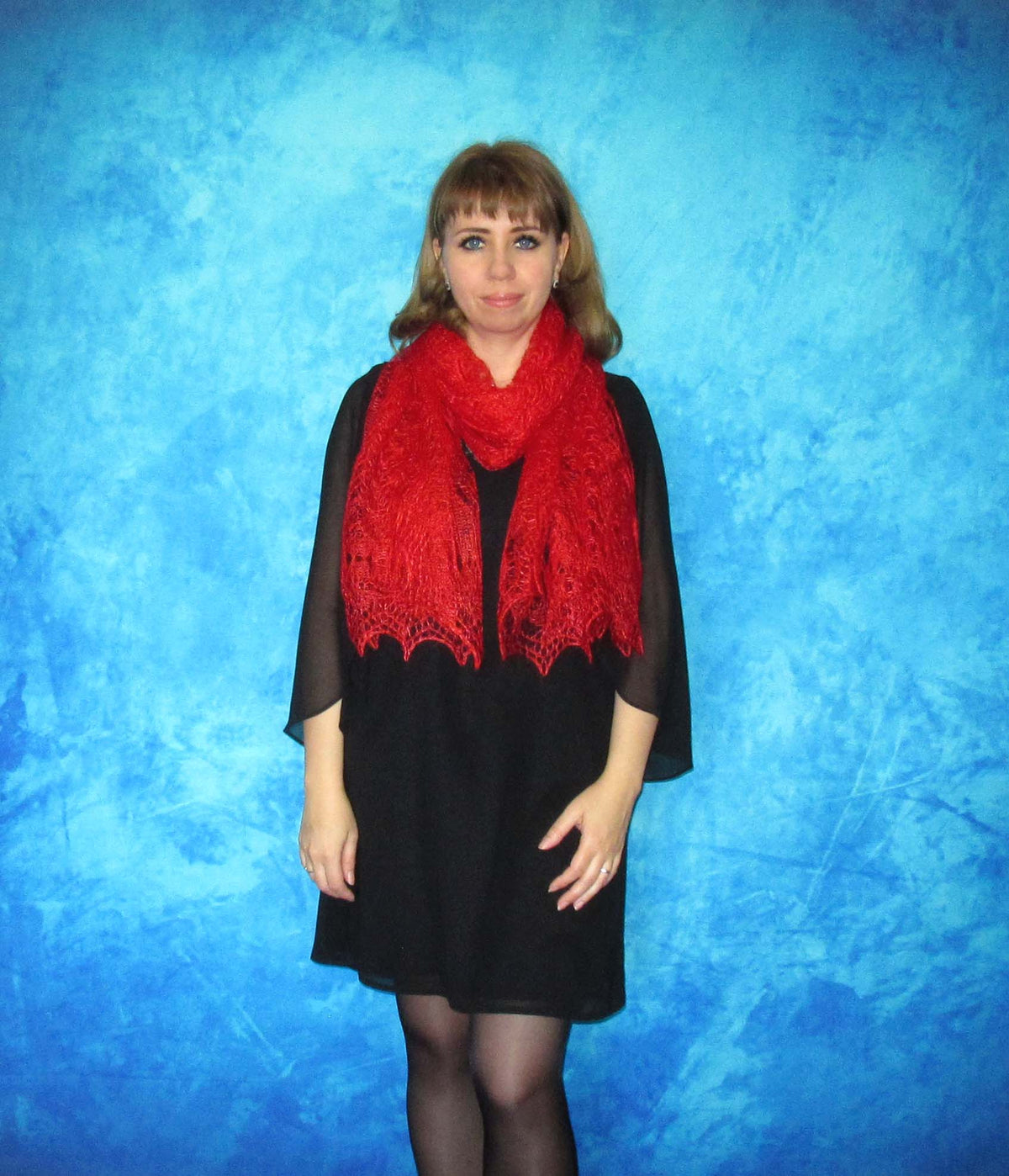 Gestrickter Ziegenflaum Schal Orenburger Schal Shawl Scarf Strick Stola Handmade