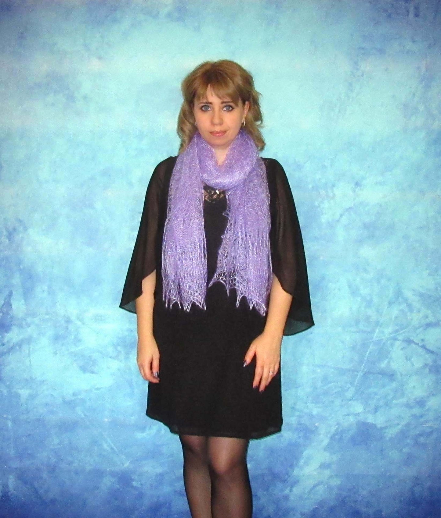 Gestrickter Ziegenflaum Schal Orenburger Schal Shawl Scarf Strick Stola Handmade