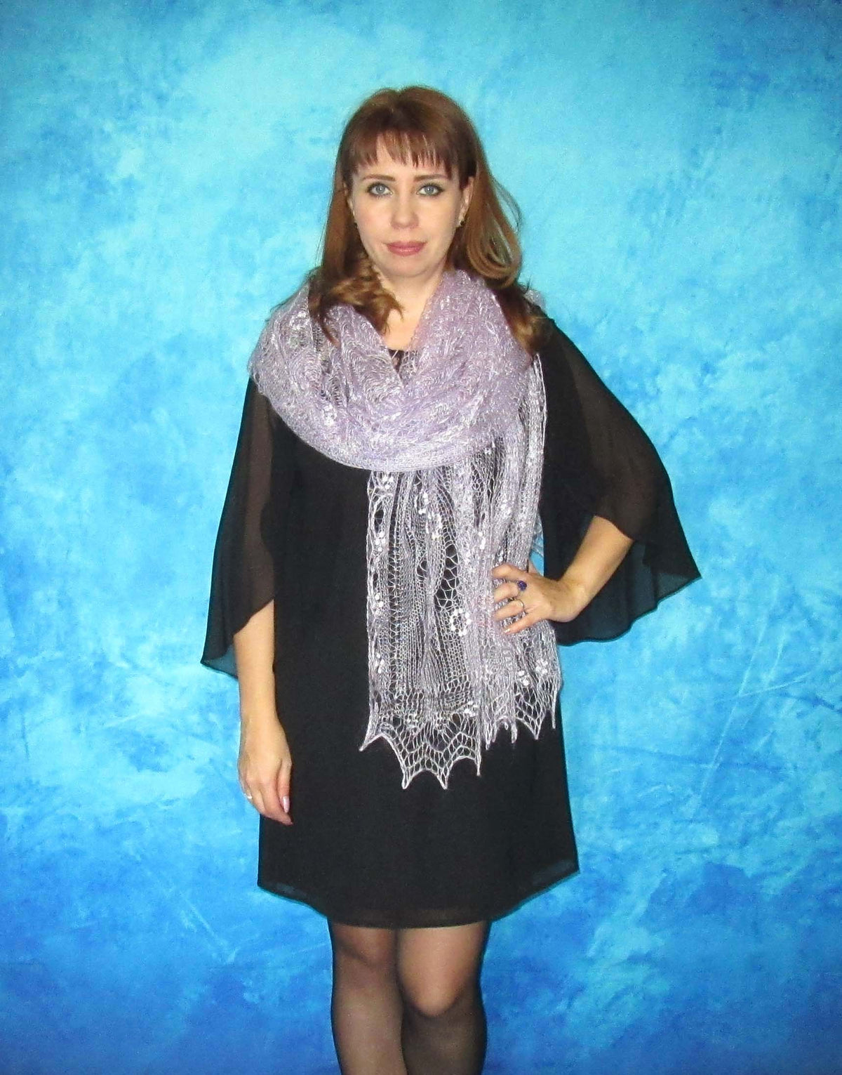 Gestrickter Ziegenflaum Schal Orenburger Schal Shawl Scarf Strick Stola Handmade