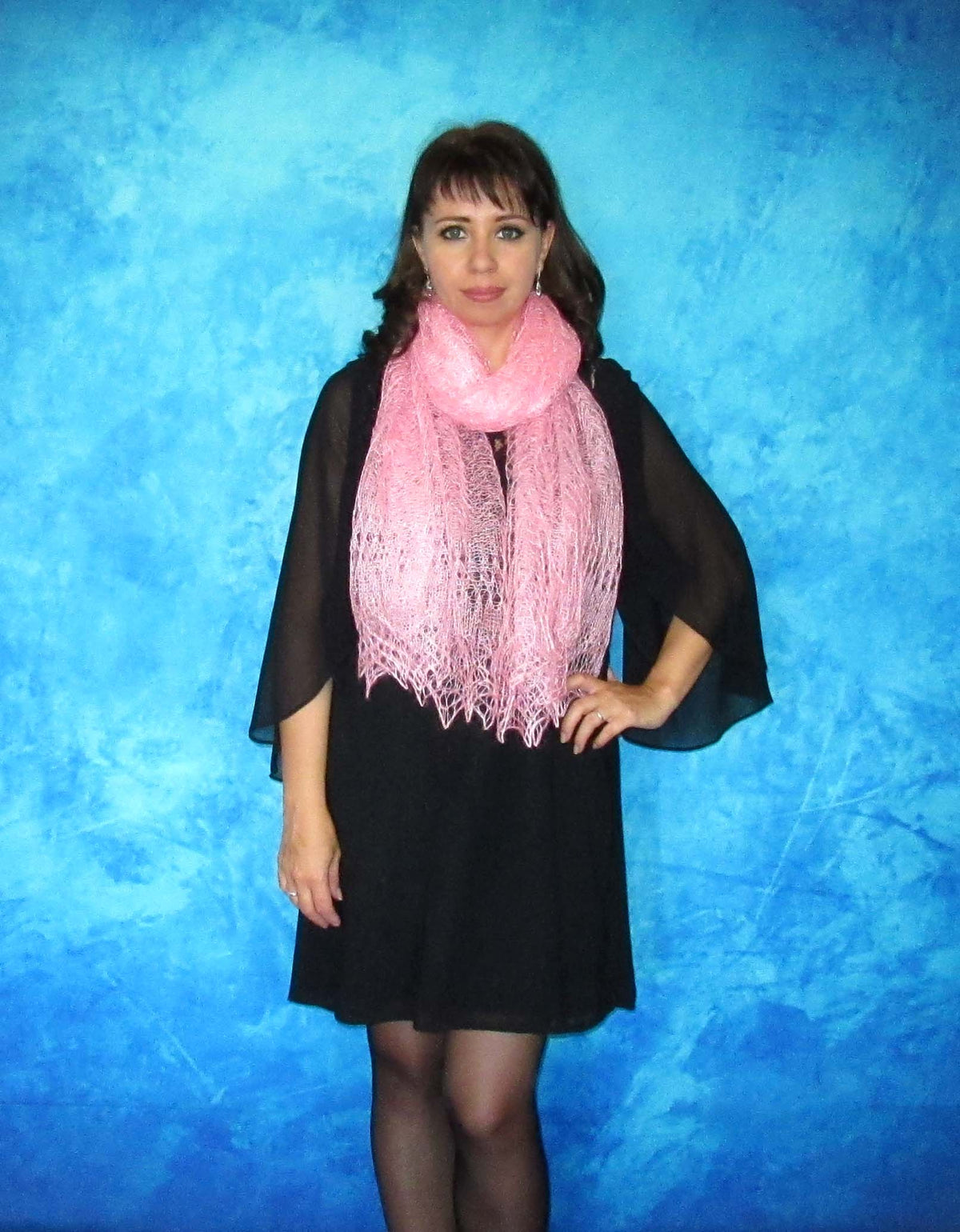 Gestrickter Ziegenflaum Schal Orenburger Schal Shawl Scarf Strick Stola Handmade