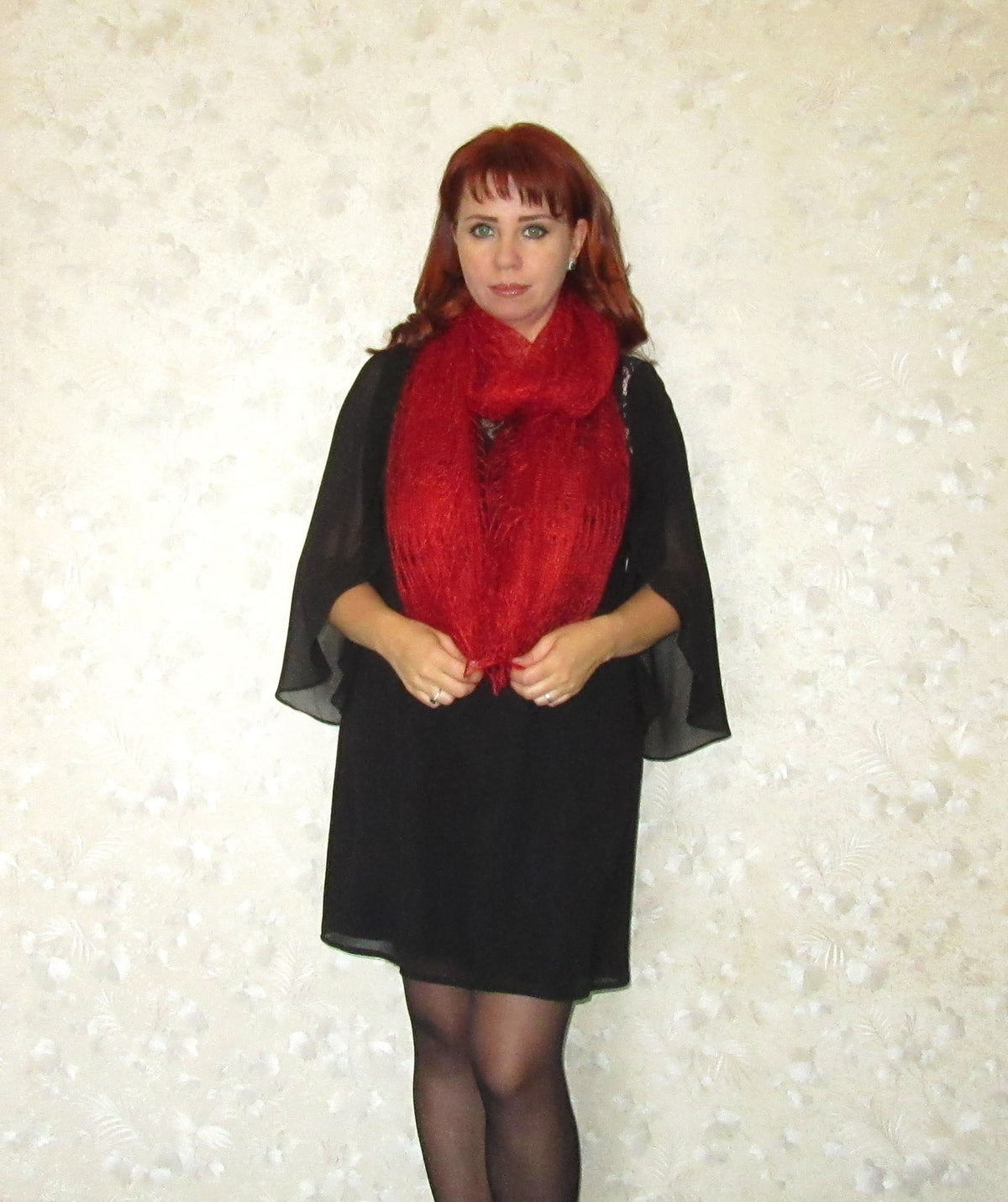 Gestrickter Ziegenflaum Schal Orenburger Schal Shawl Scarf Strick Stola Handmade