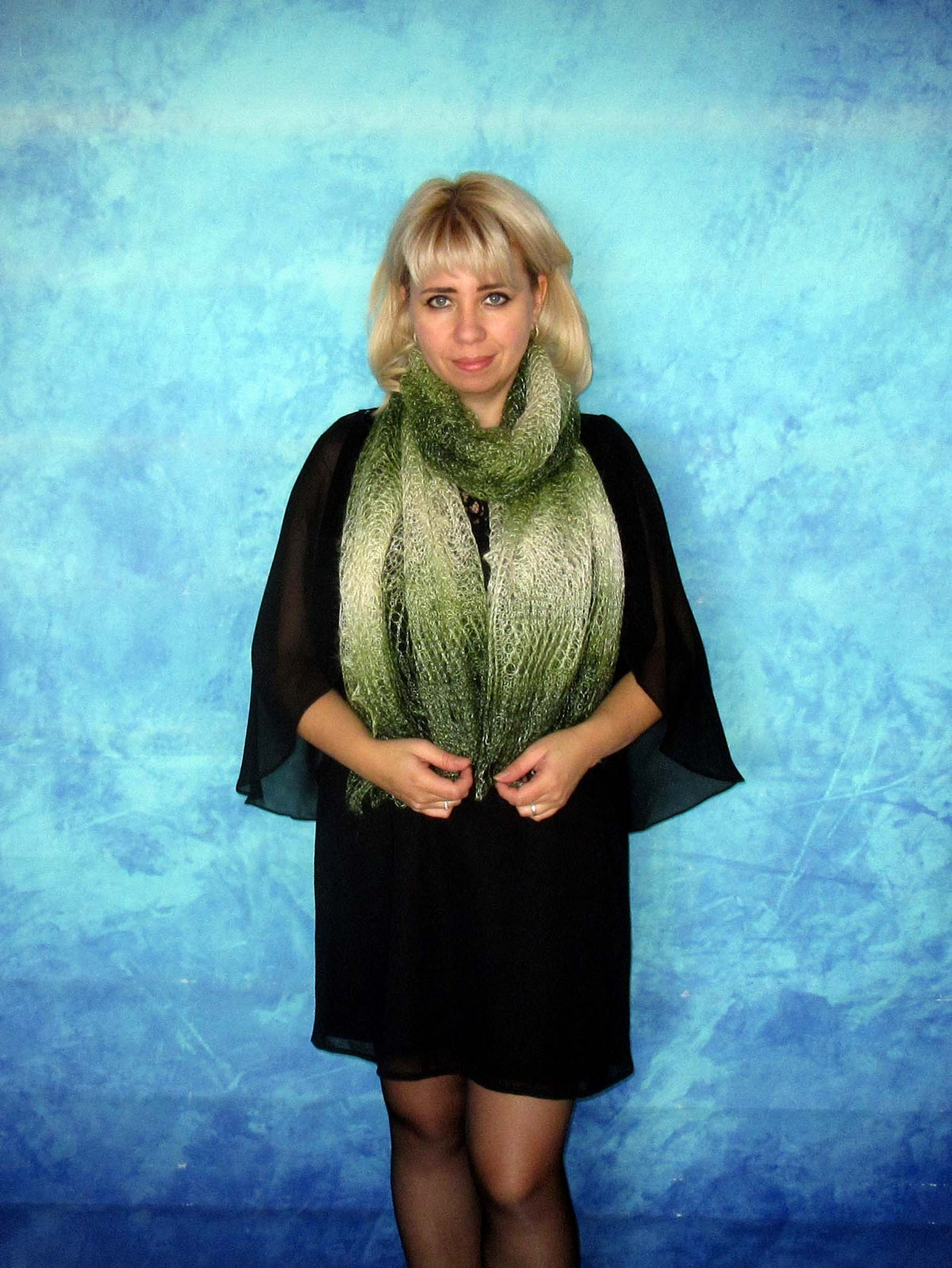 Gestrickter Ziegenflaum Schal Orenburger Schal Shawl Scarf Strick Stola Handmade
