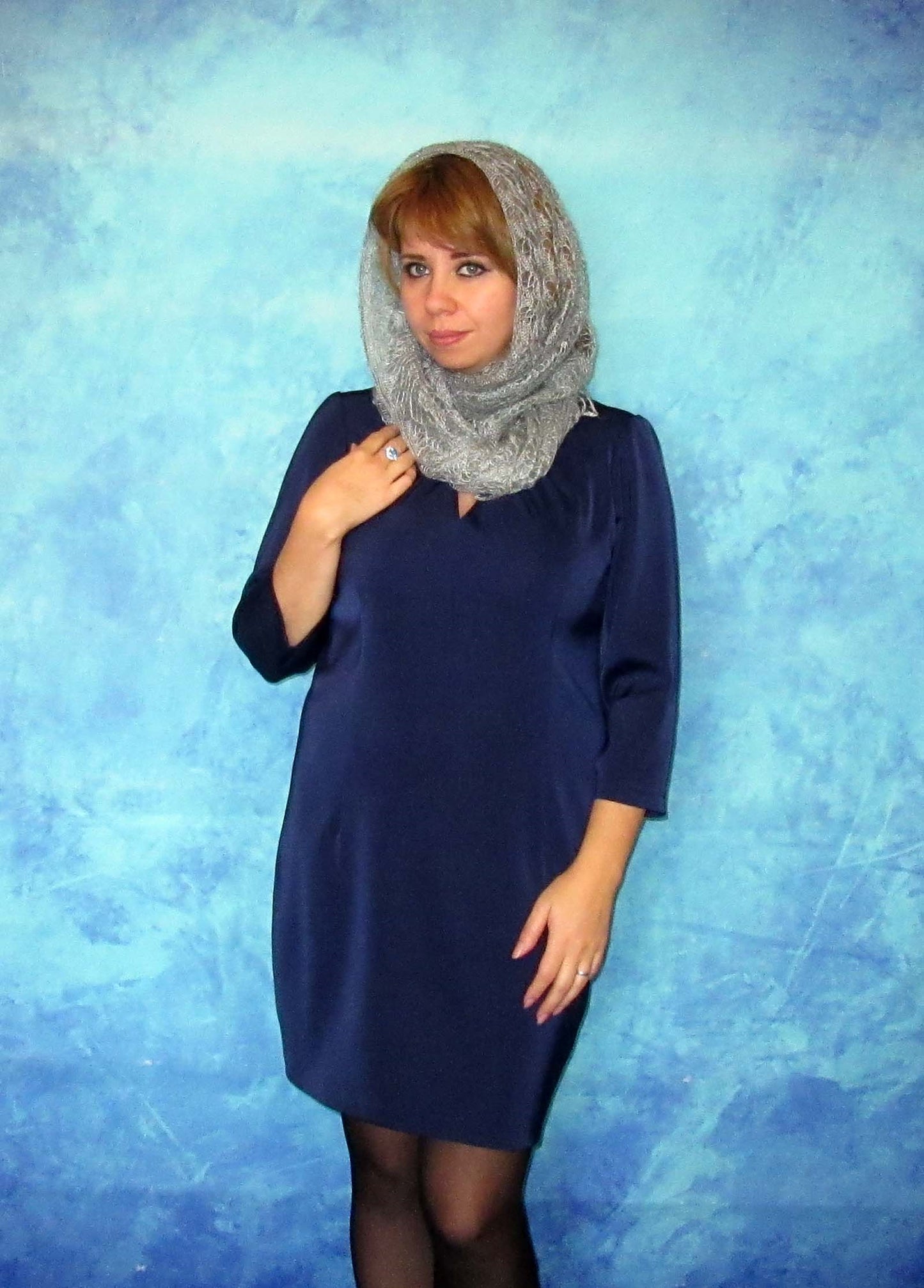 Gestrickter Ziegenflaum Schal Orenburger Schal Shawl Scarf Strick Stola Handmade