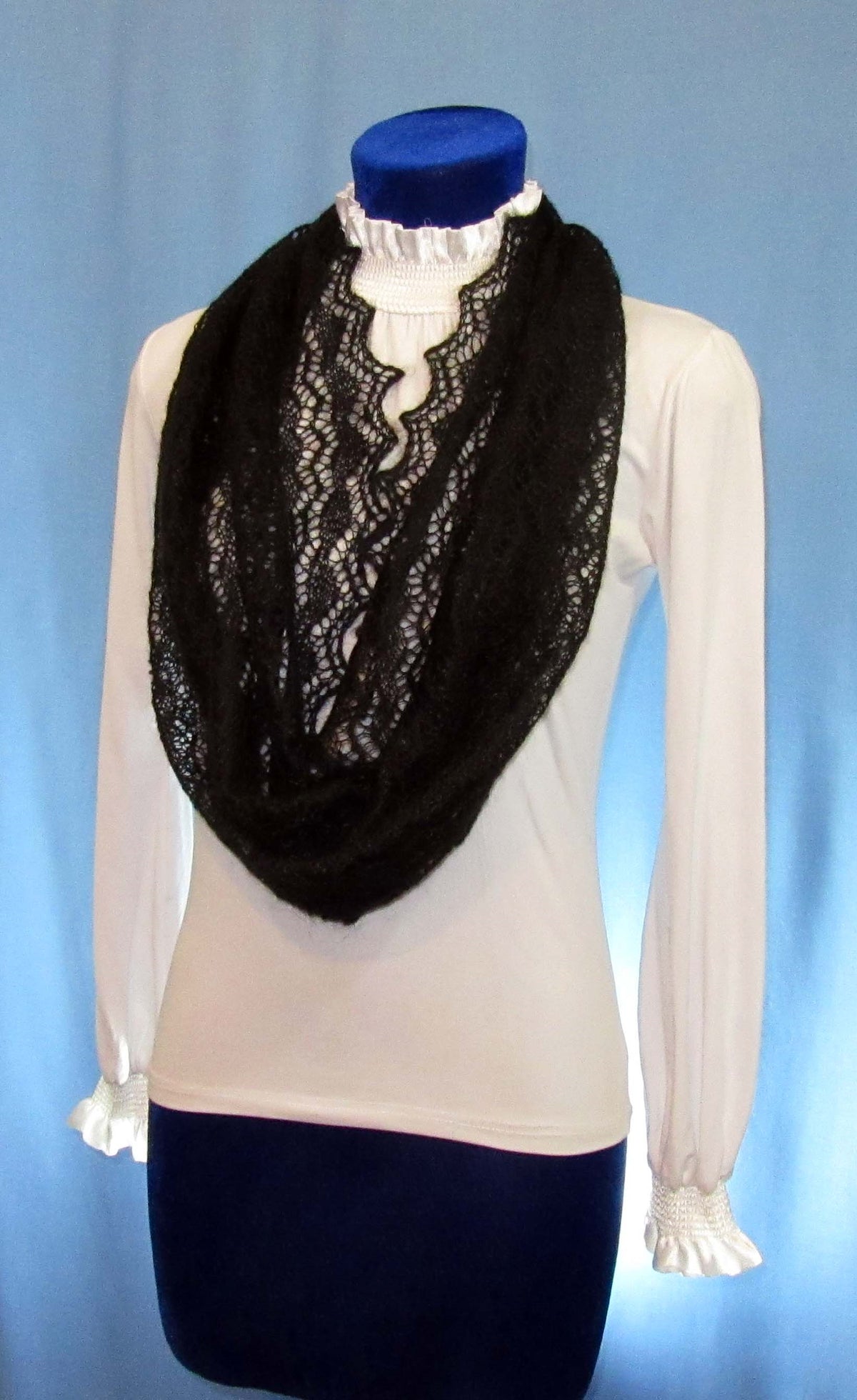 Gestrickter Ziegenflaum Schal Orenburger Schal Shawl Scarf Strick Stola Handmade