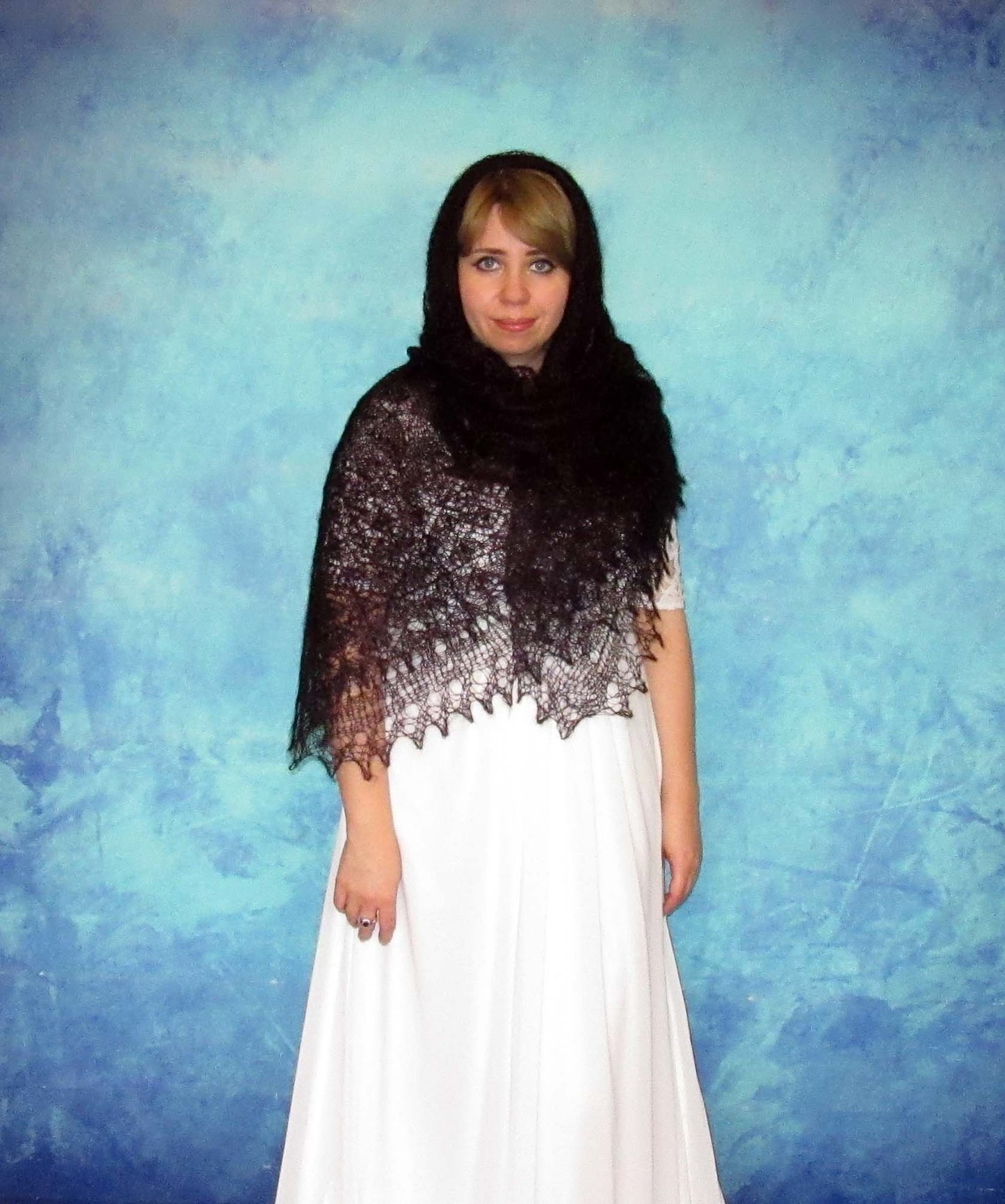 Gestrickter Ziegenflaum Schal Orenburger Schal Shawl Scarf Strick Stola Handmade