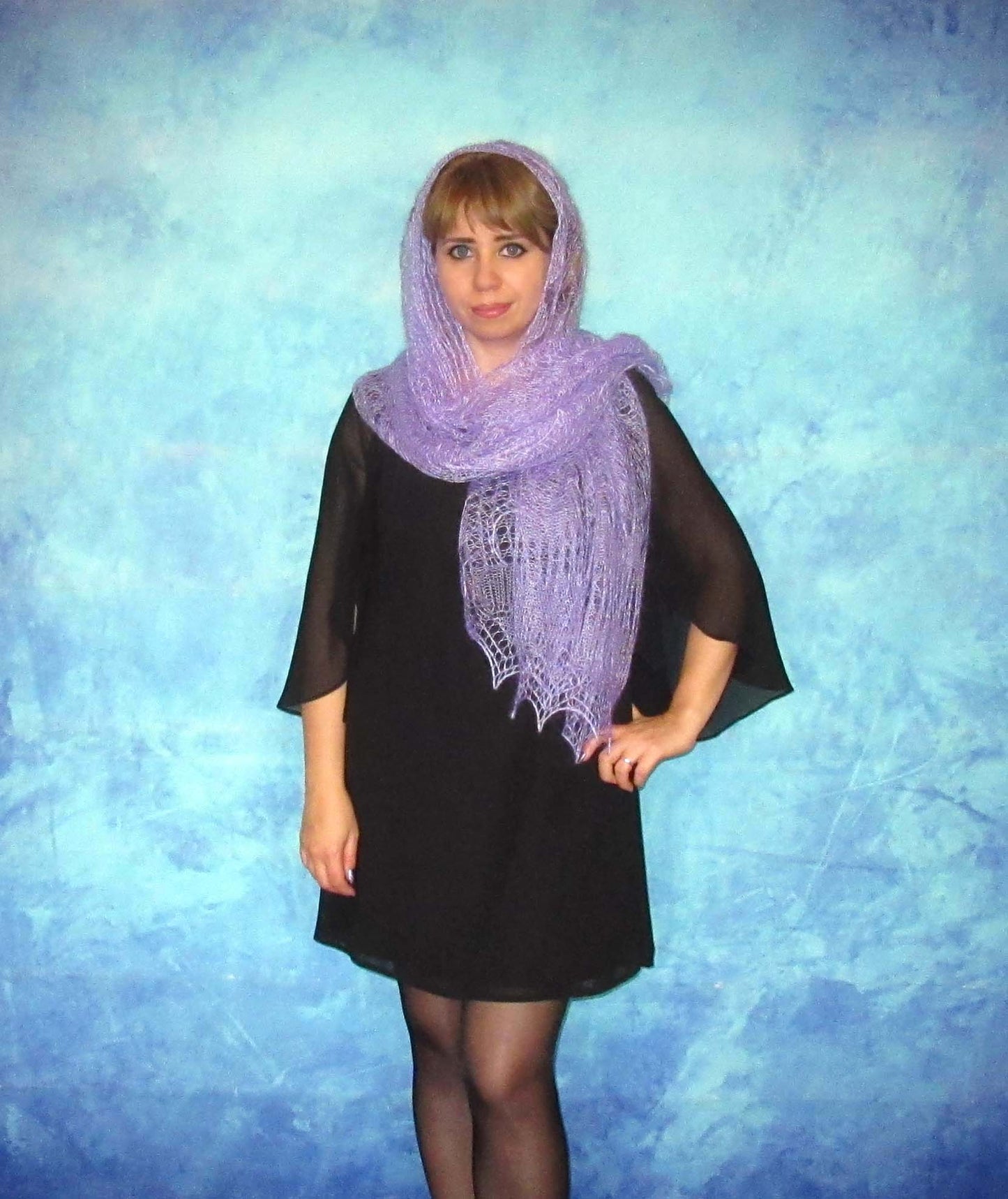 Gestrickter Ziegenflaum Schal Orenburger Schal Shawl Scarf Strick Stola Handmade