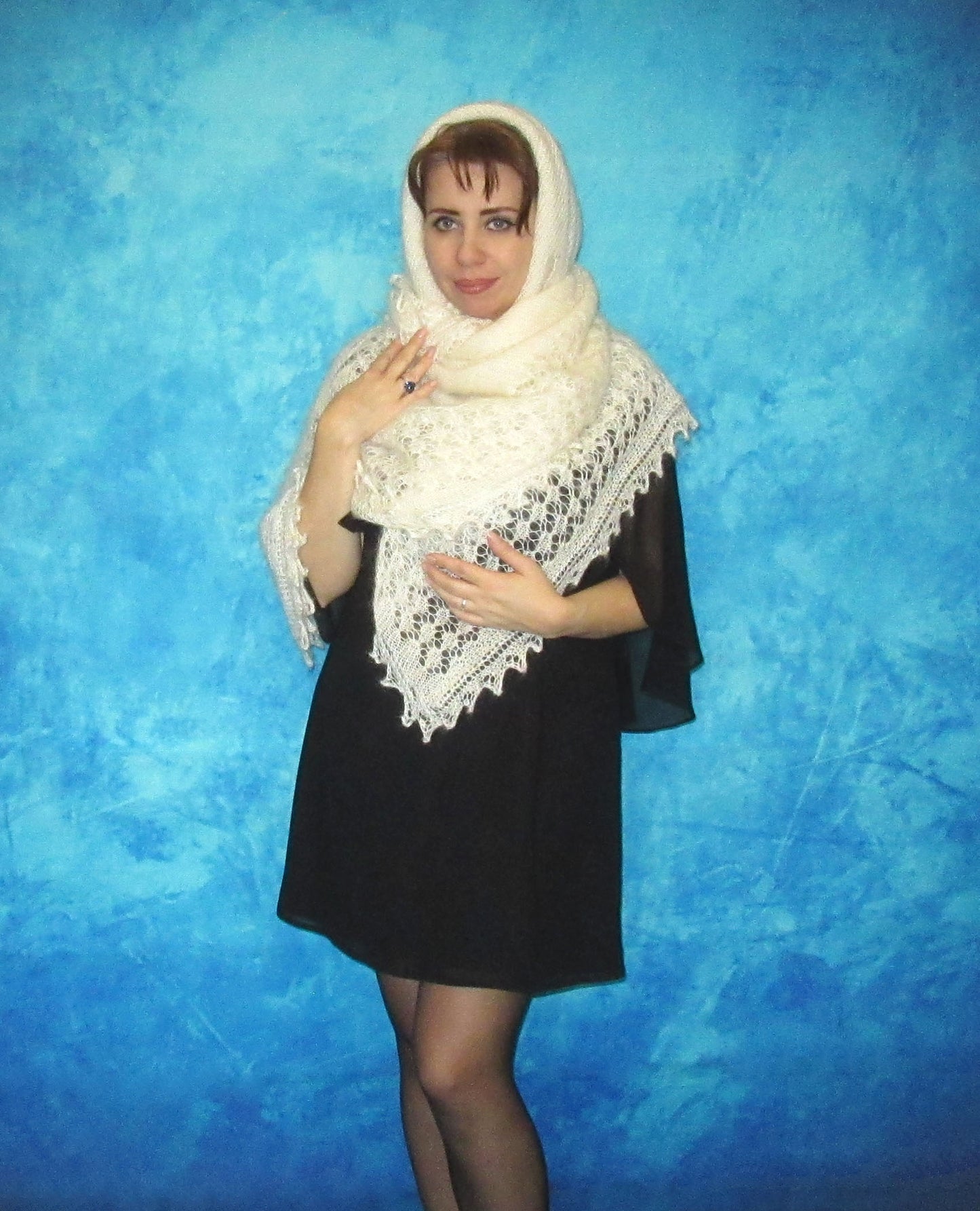 Gestrickter Ziegenflaum Schal Orenburger Schal Shaw Kuscheldecke Stola Handmade