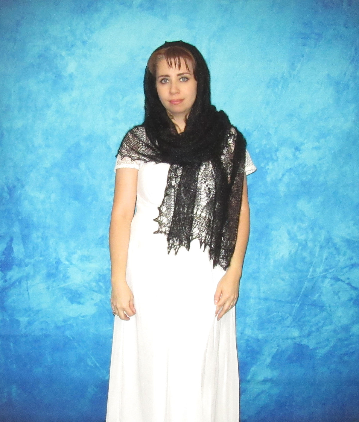 Gestrickter Ziegenflaum Schal Orenburger Schal Shawl Scarf Strick Stola Handmade