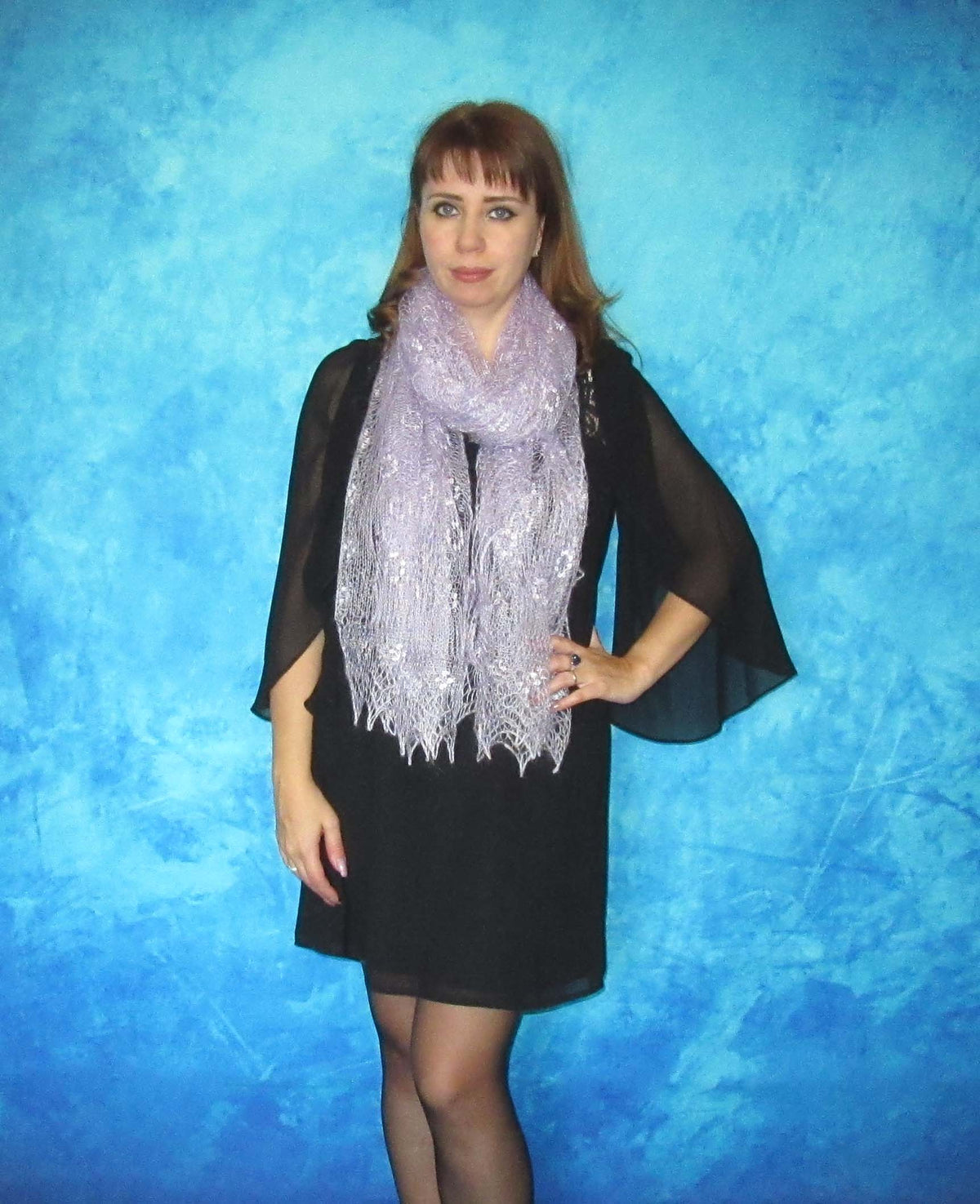 Gestrickter Ziegenflaum Schal Orenburger Schal Shawl Scarf Strick Stola Handmade