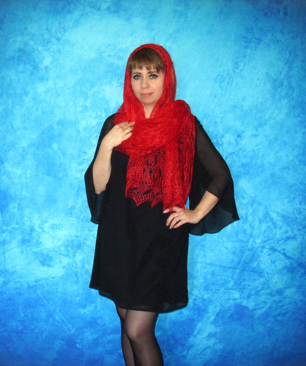 Gestrickter Ziegenflaum Schal Orenburger Schal Shawl Scarf Strick Stola Handmade