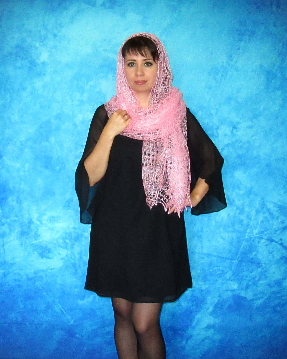 Gestrickter Ziegenflaum Schal Orenburger Schal Shawl Scarf Strick Stola Handmade