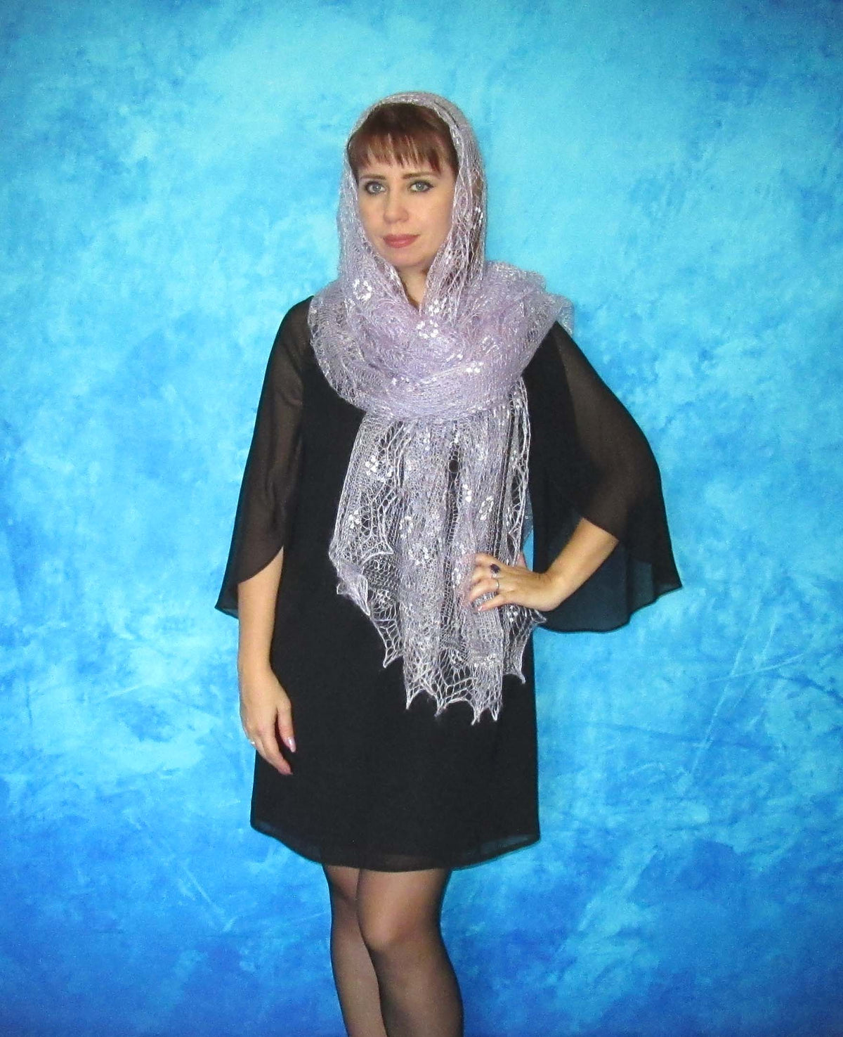 Gestrickter Ziegenflaum Schal Orenburger Schal Shawl Scarf Strick Stola Handmade