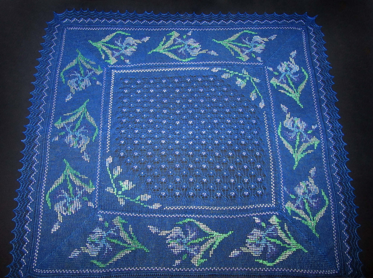 Gestrickter Ziegenflaum Schal Orenburger Schal Pelerina Strick Stola mit Stickerei Handmade