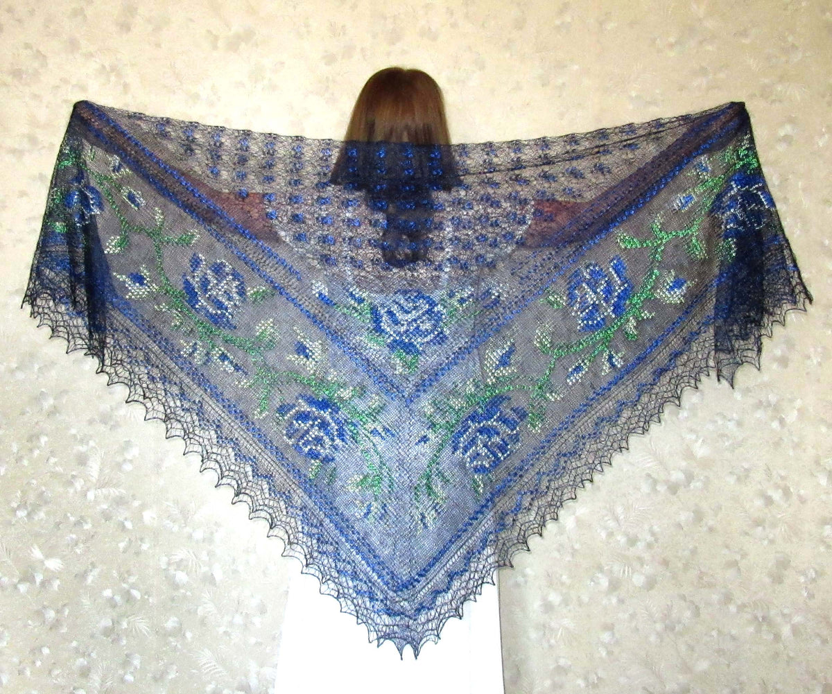 Orenburger Schal Gestrickter Ziegenflaum Schal Pelerina Strick Stola Handmade 43N