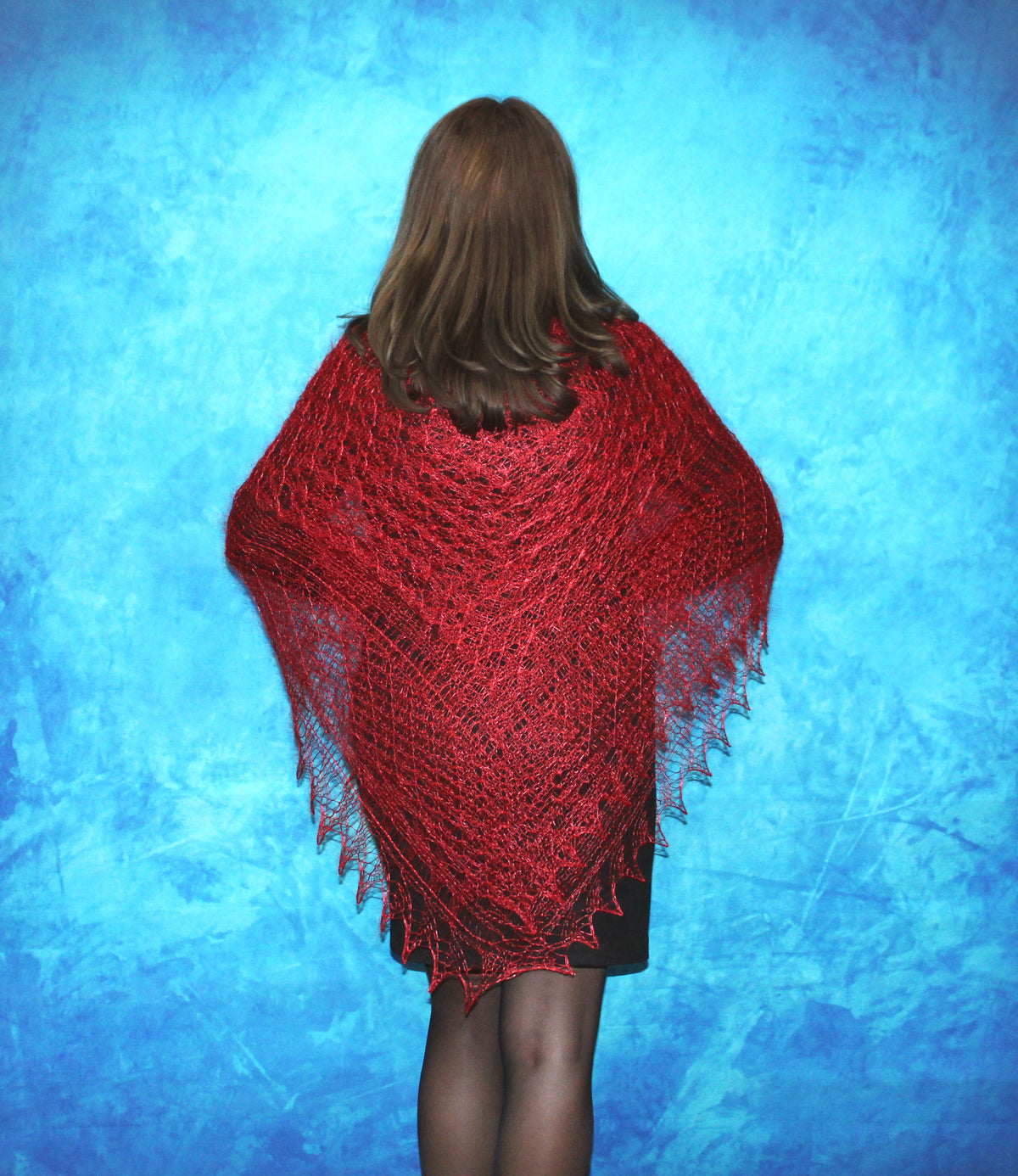 Gestrickter Ziegenflaum Schal Orenburger Schal Shawl Scarf Strick Stola Handmade
