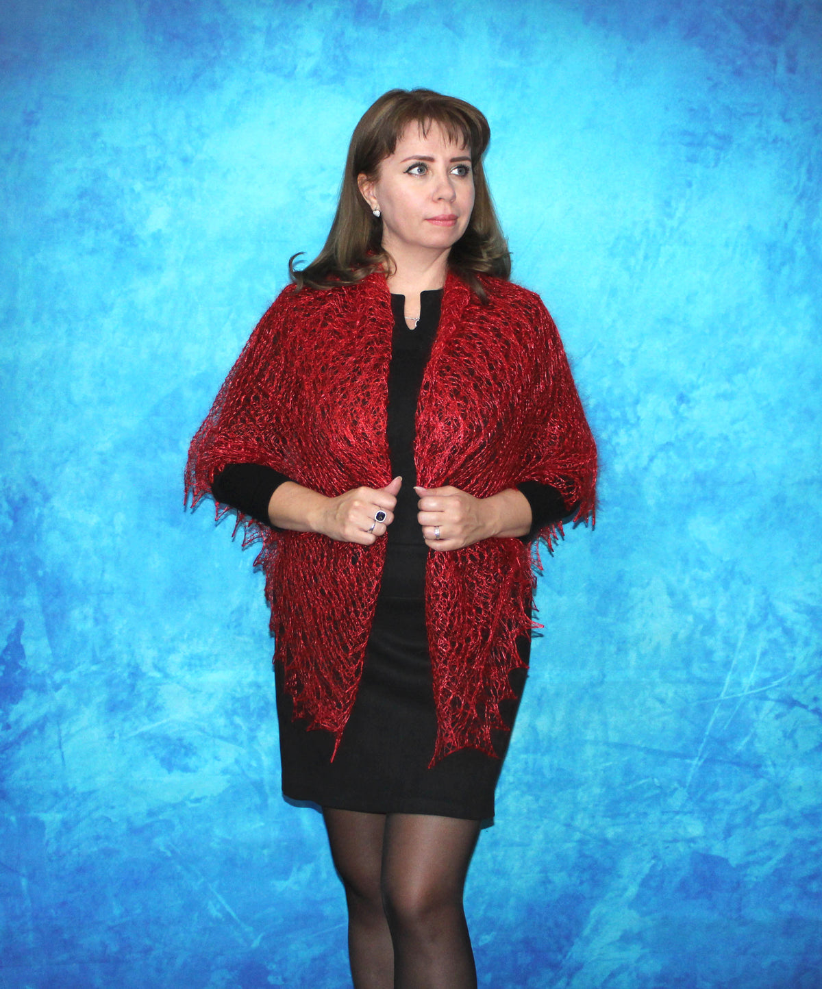 Gestrickter Ziegenflaum Schal Orenburger Schal Shawl Scarf Strick Stola Handmade