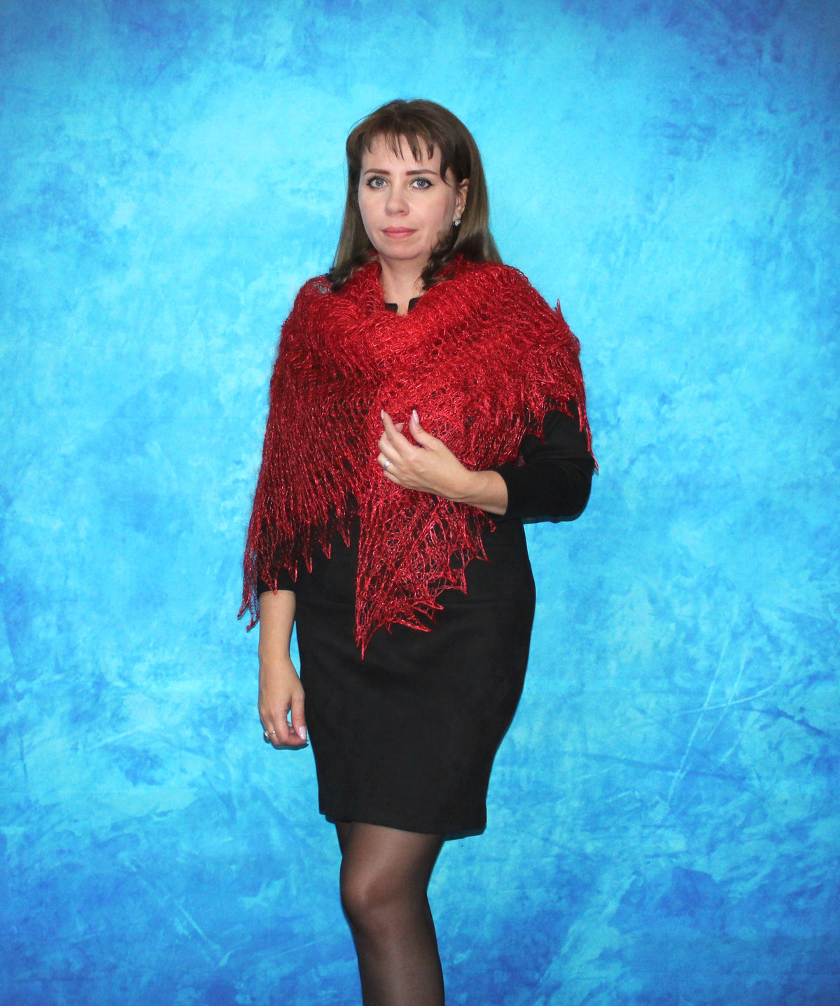 Gestrickter Ziegenflaum Schal Orenburger Schal Shawl Scarf Strick Stola Handmade
